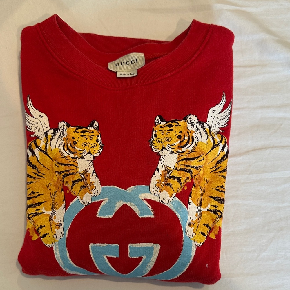 Gucci Red Sweatshirt with Tiger Design